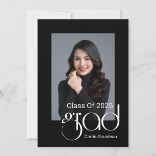 Modern Elegant Script 4 Photos Graduation Party Invitation