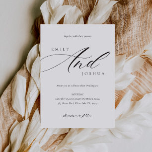 Modern Elegant Script All in One Wedding Invitation