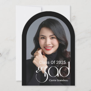 Modern Elegant Script Arch Photo Graduation Party Invitation
