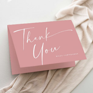 Modern Elegant Script Baby Shower Thank You Card
