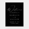 Modern Elegant Script Black Wedding Welcome
