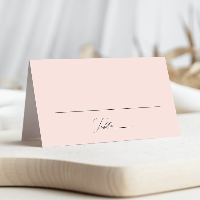 Modern Elegant Script Blush Wedding Place Card (Creator Uploaded)