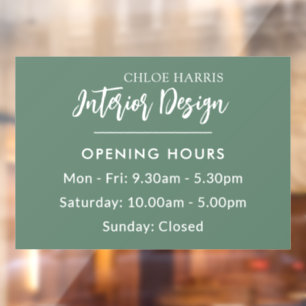 Modern Elegant Script Business Opening Hours