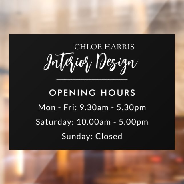Modern Elegant Script Business Opening Hours (Sheet 2)