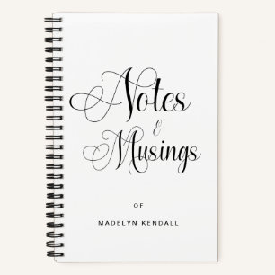Modern Elegant Script Calligraphy Personalised Notebook