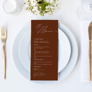 Modern Elegant Script Calligraphy Wedding Dinner Menu