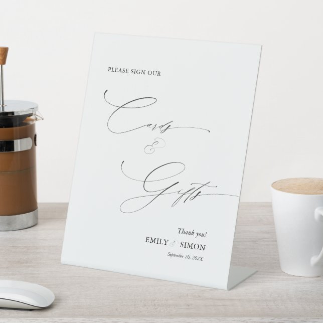 Modern Elegant Script Cards and Gifts Sign (In SItu)