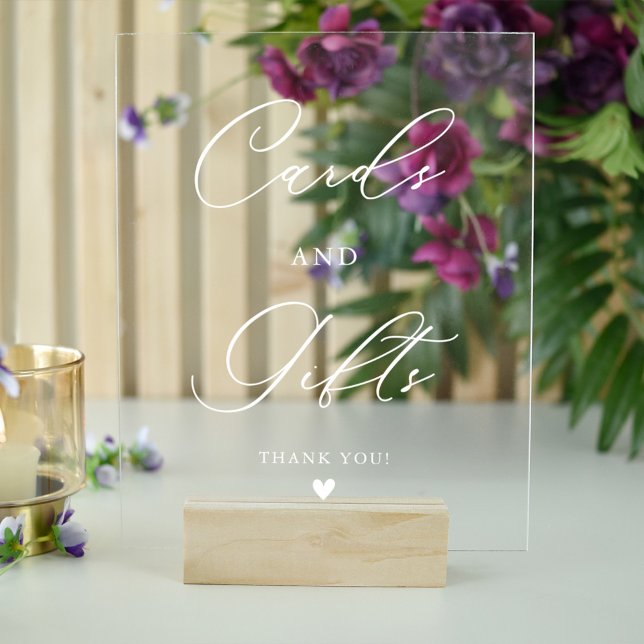 Modern Elegant Script Cards & Gifts Acrylic Sign (Creator Uploaded)