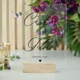 Modern Elegant Script Cards & Gifts Acrylic Sign
