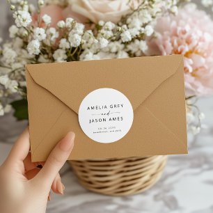 Modern Elegant Script Classic Round Sticker