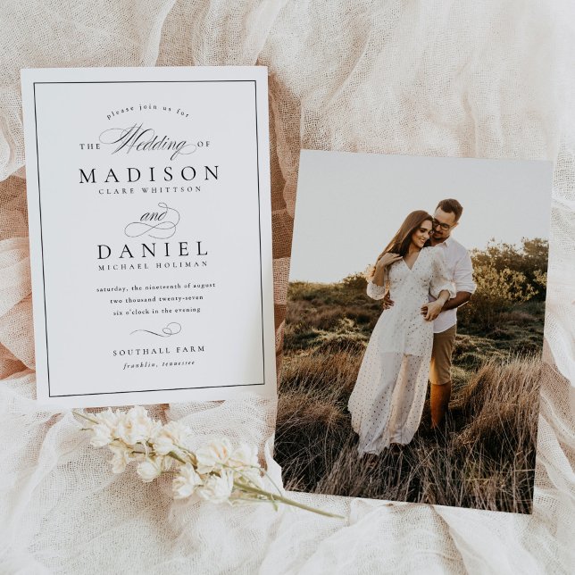 Modern Elegant Script Classic Wedding Invitation (Creator Uploaded)