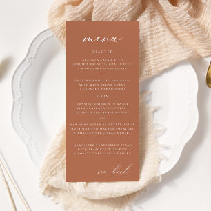 Modern Elegant Script Clay Wedding Menu