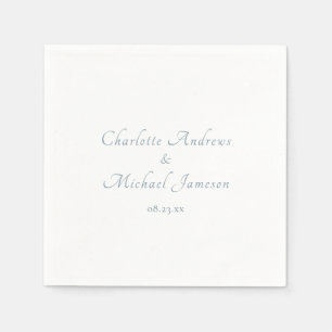 Modern Elegant Script Couples Names Wedding Napkin