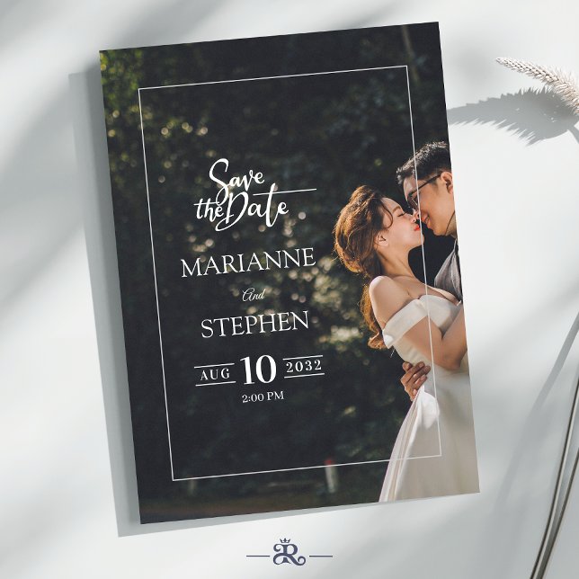 Modern Elegant Script Custom Photo Wedding  Invitation (Creator Uploaded)