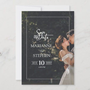 Modern Elegant Script Custom Photo Wedding Invitation