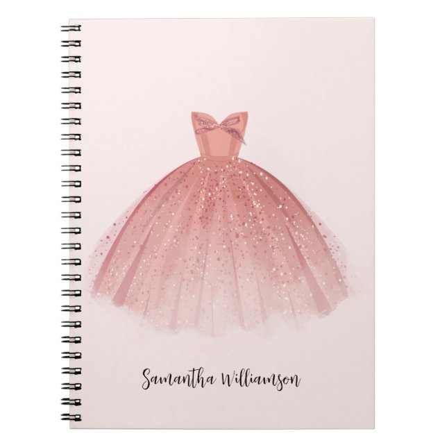 Modern Elegant Script Dress Notebook (Front)
