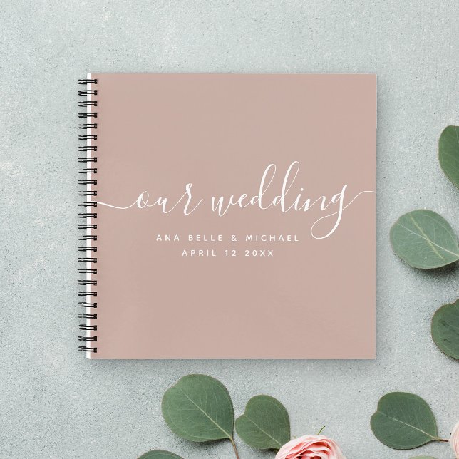 Modern Elegant Script Earth Tone Wedding Guest Notebook (Creator Uploaded)