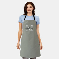 Modern Elegant Script Evergreen Fog Monogram