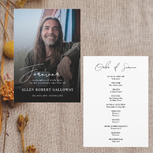 Modern Elegant Script Funeral Order of Service Programme
