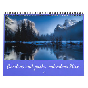 Modern Elegant Script Gardens and Parks 20xx Calendar