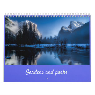 Modern Elegant Script Gardens and Parks Calendar