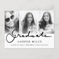 Modern elegant script gradient graduation photo
