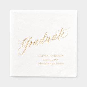 Modern Elegant Script Graduate Simple Graduation Foil Napkins