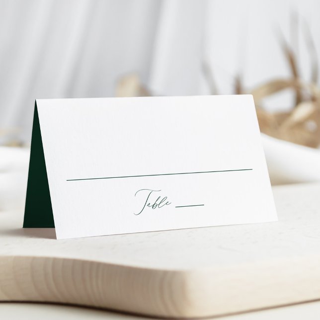 Modern Elegant Script Green Wedding Place Card (Creator Uploaded)