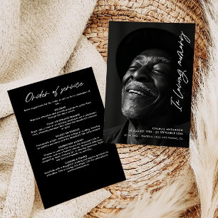Modern Elegant Script In Loving Memory Funeral Programme