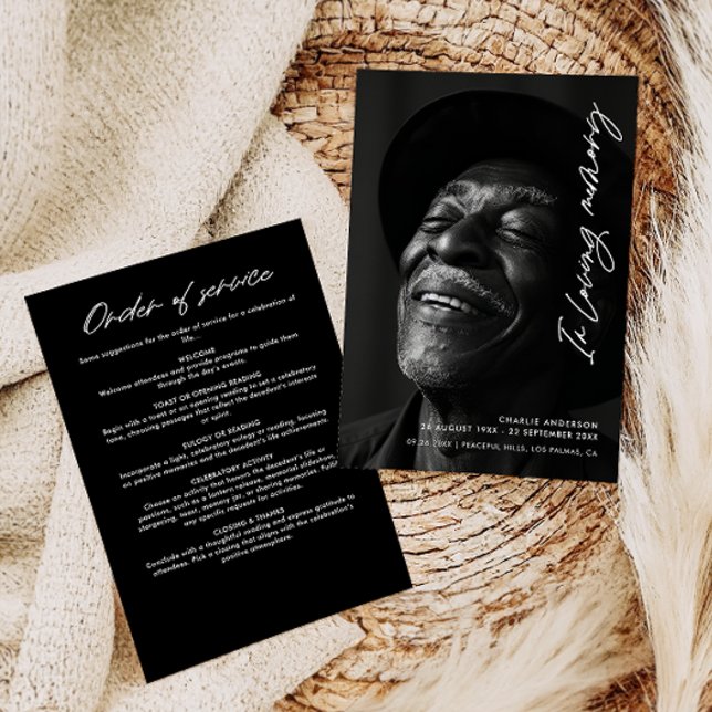Modern Elegant Script In Loving Memory Funeral Programme (Creator Uploaded)