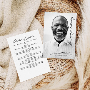 Modern Elegant Script In Loving Memory Funeral Programme