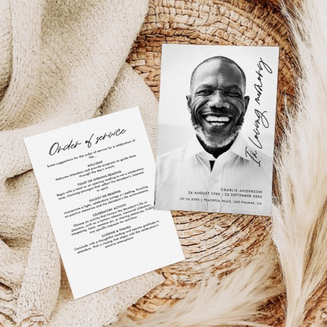 Modern Elegant Script In Loving Memory Funeral Programme (Creator Uploaded)