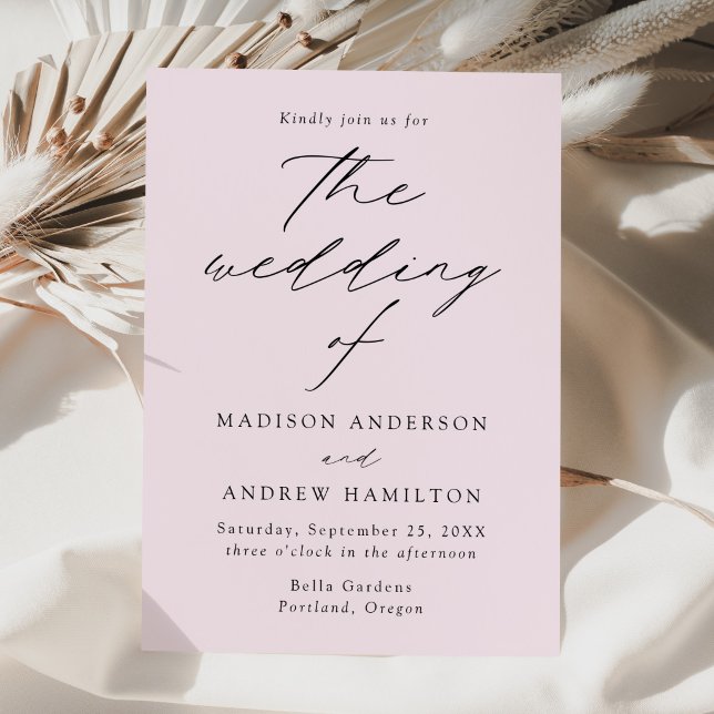 Modern Elegant Script Lavender Wedding Invitation (Creator Uploaded)