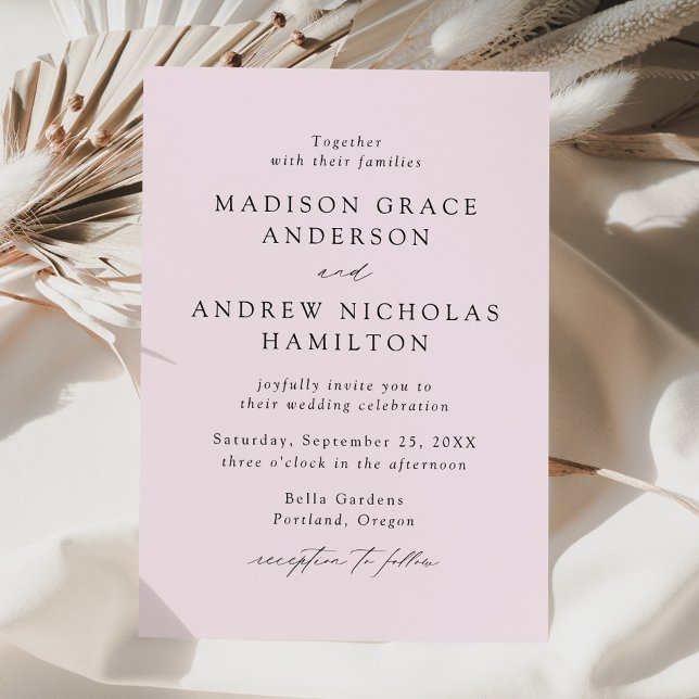 Modern Elegant Script Lavender Wedding Invitation (Creator Uploaded)