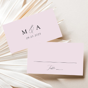 Modern Elegant Script Lavender Wedding Place Card