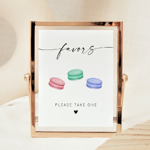 Modern Elegant Script Macaron Favours Poster