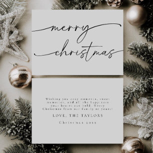 Modern Elegant Script Merry Christmas Card