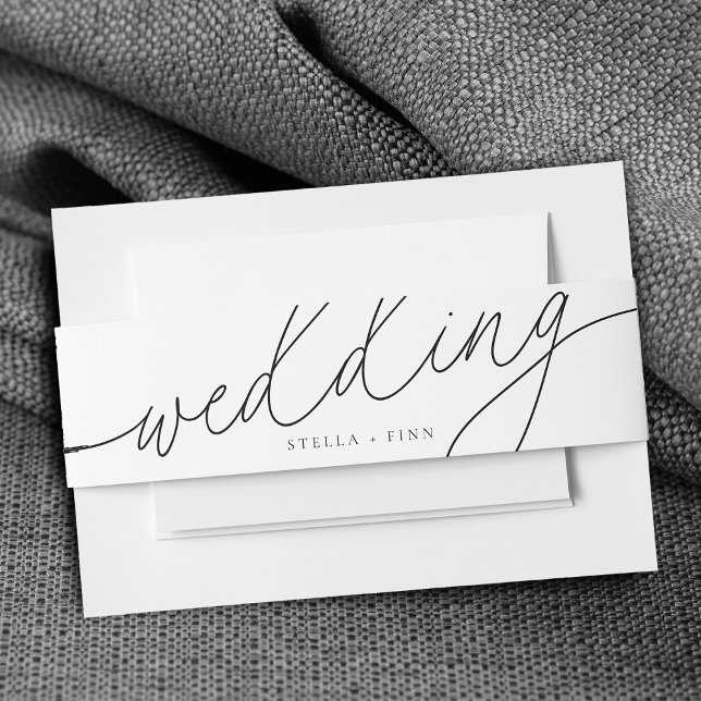 Modern Elegant Script Minimalist Wedding Invitation Belly Band (Modern Elegant Script Minimalist Wedding Invitation Belly Band)