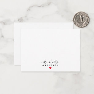 Modern Elegant Script Mr & Mrs Wedding Minimalist Card