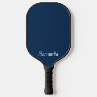 Modern Elegant Script Name in Navy or Any Colour Pickleball Paddle