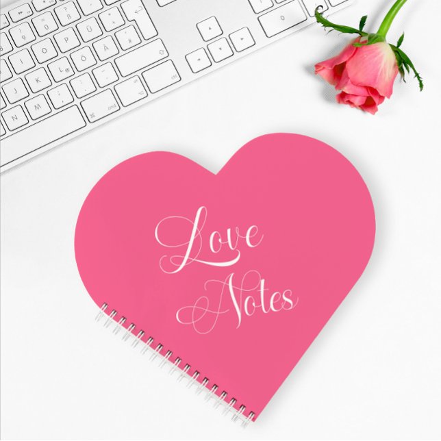 Modern Elegant Script Personalised Pink Love Notes Notebook (Creator Uploaded)