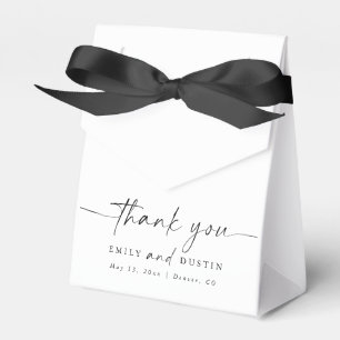 Modern Elegant Script Personalised Wedding Favour Box