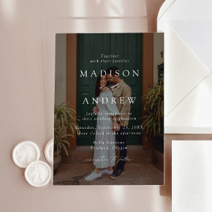 Modern Elegant Script Photo Wedding Acrylic Invitations