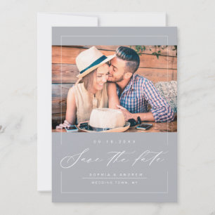 Modern elegant script photo wedding save the date