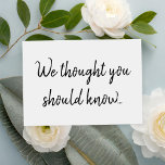 Modern Elegant Script Pregnancy Announcement<br><div class="desc">Modern minimalist personalised name pregnancy announcement card. Let your friends and family know you are expecting with this elegant minimal design.</div>