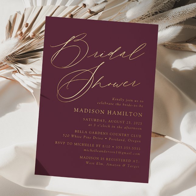 Modern Elegant Script Purple Bridal Shower (Creator Uploaded)