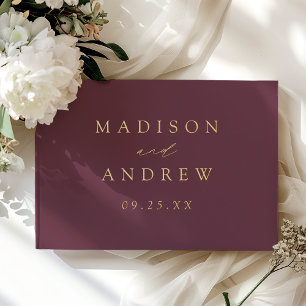 Modern Elegant Script Purple Photo Wedding Guest Book