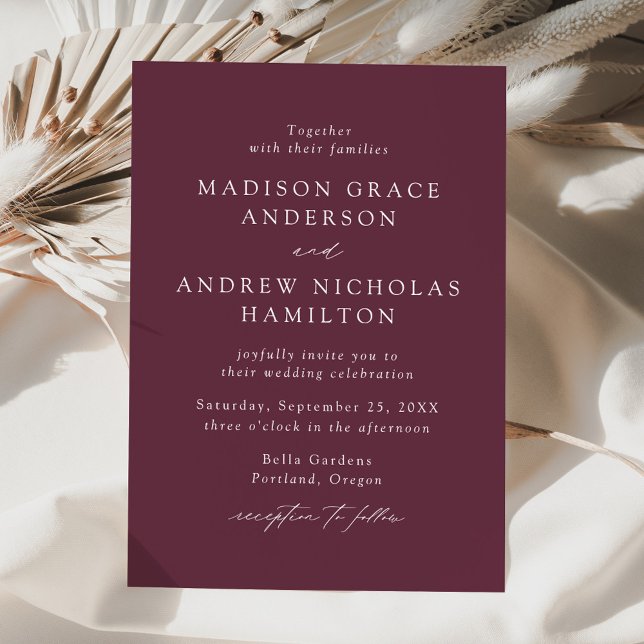 Modern Elegant Script Purple Wedding Invitation (Creator Uploaded)