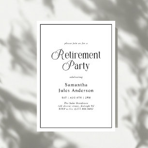 Modern Elegant Script Retirement Party  Invitation