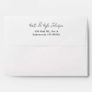 Modern Elegant Script Return Address Envelope